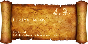 Lukics Helén névjegykártya